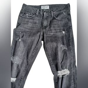 Derek Lam 10 Crosby Womens Mila Distressed Black Jeans Midrise Girlfriend 25